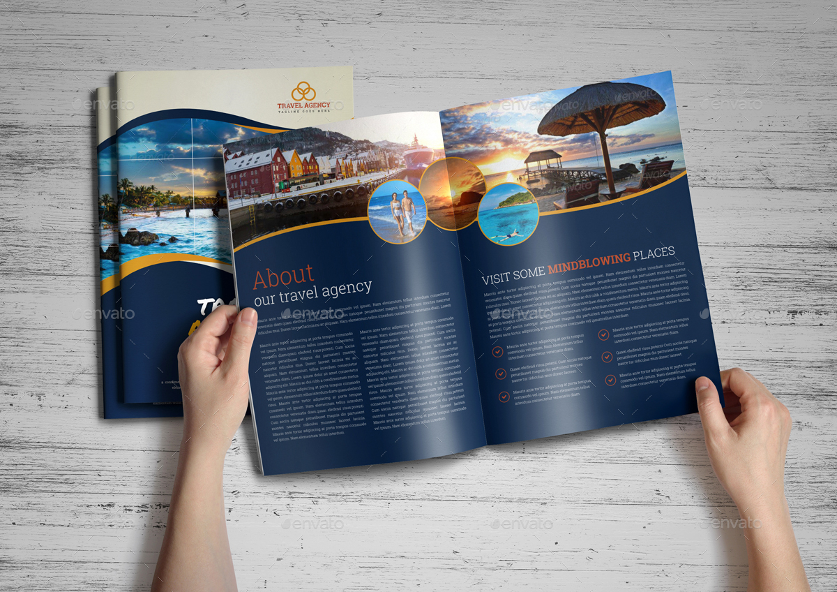 Travel Agency Brochure Catalog InDesign Template v7, Print Templates